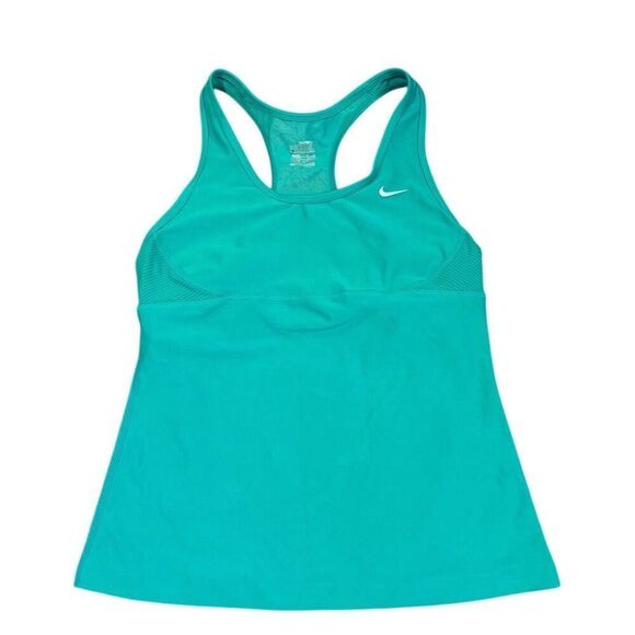 Nike Women's Blue Dri-FIT Racerback Tank Top Size M Athletic Fit - Picture 1 of 11